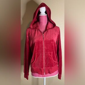 Victoria Secrets plush & lush Women's Red zip-up hoodie jacket